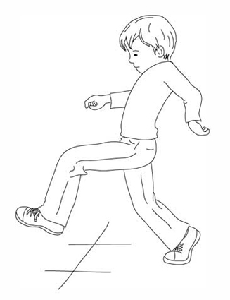 boy stepping over a crack for Dr. Spock Simon & Schuster