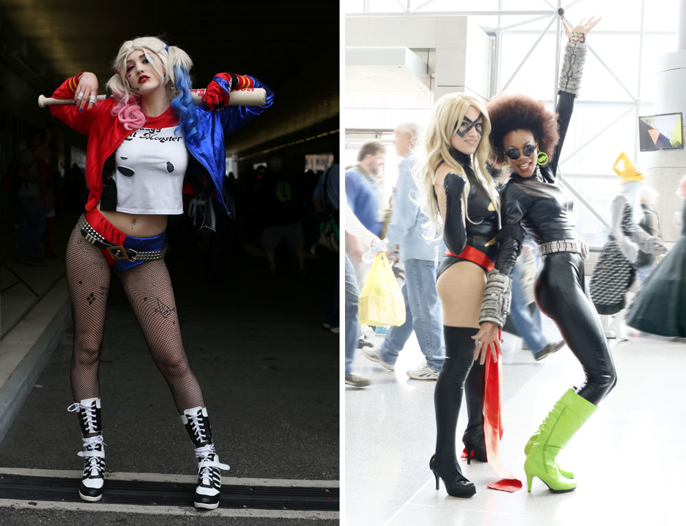 harley quinn, ms marvel, and helvetika black at New York Comic Con